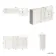 Monaco Cotton White Combination Vanity Basin 1500mm (Excludes Pan & Cistern) - Brushed Brass Accents