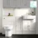 Monaco Cotton White Combination Vanity Basin and Miami Toilet 1500mm - Brushed Brass Accents