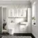 Monaco Cotton White Combination Vanity Basin and Tucson Toilet 1500mm - Brushed Brass Accents