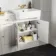 Monaco Cotton White Combination Vanity Basin and Tucson Toilet 1500mm - Brushed Brass Accents