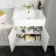 Monaco Cotton White Combination Vanity Basin and Tucson Toilet 1500mm - Brushed Brass Accents