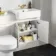 Monaco Cotton White Combination Vanity Basin with Marble Top & Miami Toilet 1200mm - Brushed Brass Accents