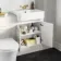 Monaco Cotton White Combination Vanity Basin with Marble Top & Tucson Toilet 1200mm - Brushed Brass Accents