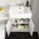 Monaco Cotton White Combination Vanity Basin with Marble Top & Tucson Toilet 1200mm - Brushed Brass Accents