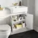 Monaco Cotton White Combination Vanity Basin with Marble Top & Kansas Toilet with Wooden Seat 1200mm - Brushed Brass Accents
