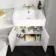 Monaco Cotton White Combination Vanity Basin with Marble Top & Kansas Toilet with Wooden Seat 1200mm - Brushed Brass Accents