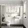 Monaco Cotton White Combination Vanity Basin with Marble Top and Miami Toilet 1500mm - Brushed Brass Accents