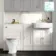 Monaco Cotton White Combination Vanity Basin with Marble Top and Kansas Toilet with Wooden Seat 1500mm - Brushed Brass Accents