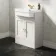 Monaco Cotton White Traditional Basin Vanity 600mm - Brushed Brass Accents