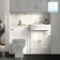 Monaco Cotton White Traditional Basin Vanity and Back To Wall Unit 1200mm (Excludes Pan & Cistern) - Brushed Brass Accents