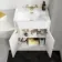 Monaco Cotton White Traditional Basin Vanity and Back To Wall Unit 1200mm (Excludes Pan & Cistern) - Brushed Brass Accents