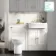 Monaco Cotton White Combination Vanity Traditional Basin and Aruba Toilet 1200mm - Brushed Brass Accents