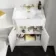 Monaco Cotton White Combination Vanity Traditional Basin and Kansas Toilet with Wooden Seat 1200mm - Brushed Brass Accents