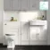 Monaco Cotton White Combination Vanity Traditional Basin and Hudson Toilet with Wooden Seat 1500mm - Brushed Brass Accents