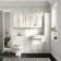 Monaco Cotton White Combination Vanity Traditional Basin and Hudson Toilet with Wooden Seat 1500mm - Brushed Brass Accents
