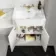 Monaco Cotton White Combination Vanity Traditional Basin with Marble Top 1200mm (Excludes Pan & Cistern) - Brushed Brass Accents