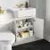Monaco Cotton White Combination Vanity Traditional Basin with Marble Top & Aruba Toilet 1200mm - Brushed Brass Accents
