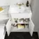 Monaco Cotton White Combination Vanity Traditional Basin with Marble Top & Aruba Toilet 1200mm - Brushed Brass Accents