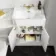 Monaco Cotton White Combination Vanity Traditional Basin with Marble Top & Kansas Toilet with Wooden Seat 1200mm - Brushed Brass Accents
