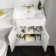 Monaco Cotton White Combination Vanity Traditional Basin with Marble Top & Hudson Toilet with Wooden Seat 1200mm - Brushed Brass Accents