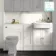 Monaco Cotton White Combination Vanity Traditional Basin with Marble Top 1500mm (Excludes Pan & Cistern) - Brushed Brass Accents