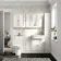 Monaco Cotton White Combination Vanity Traditional Basin with Marble Top and Aruba Toilet 1500mm - Brushed Brass Accents