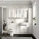 Monaco Cotton White Side Cabinet Unit 300mm - Brushed Brass Accents