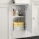 Monaco Cotton White Side Cabinet Unit 300mm - Brushed Brass Accents