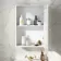 Cotton White Mirror Cabinet 700x500mm - Brushed Brass Accents