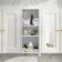 Cotton White Wall Hung Cabinet 700x300mm - Brushed Brass Accents