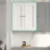 Cotton White Wall Hung Cabinet 700x600mm - Brushed Brass Accents