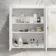 Cotton White Wall Hung Cabinet 700x600mm - Brushed Brass Accents