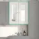 Cotton White Wall Hung Mirror Cabinet 700x600mm - Brushed Brass Accents