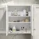 Cotton White Wall Hung Mirror Cabinet 700x600mm - Brushed Brass Accents