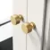 Cotton White Wall Hung Mirror Cabinet 700x600mm - Brushed Brass Accents