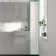Monaco Cotton White Floor Standing Tall Cabinet Unit 300mm - Brushed Brass Accents