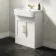 Monaco Cotton White Basin Vanity 600mm - Brass Knurled Handles