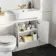 Monaco Cotton White Basin Vanity 600mm - Brass Knurled Handles