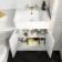 Monaco Cotton White Basin Vanity 600mm - Brass Knurled Handles