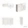 Monaco Cotton White Basin Vanity and Back To Wall Toilet Unit 1200mm (Excludes Pan & Cistern) - Brass Knurled Handles