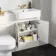 Monaco Cotton White Combination Vanity Basin and Miami Toilet 1200mm - Brass Knurled Handles