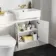 Monaco Cotton White Combination Vanity Basin and Tucson Toilet 1200mm - Brass Knurled Handles