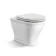 Monaco Cotton White Combination Vanity Basin and Kansas Toilet with Wooden Seat 1200mm - Brass Knurled Handles