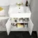 Monaco Cotton White Combination Vanity Basin 1500mm (Excludes Pan & Cistern) - Brass Knurled Handles