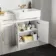 Monaco Cotton White Combination Vanity Basin and Miami Toilet 1500mm - Brass Knurled Handles