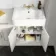 Monaco Cotton White Combination Vanity Basin and Miami Toilet 1500mm - Brass Knurled Handles