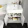 Monaco Cotton White Combination Vanity Basin with Marble Top & Kansas Toilet with Wooden Seat 1200mm - Brass Knurled Handles