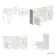 Monaco Cotton White Combination Vanity Basin with Marble Top and Miami Toilet 1500mm - Brass Knurled Handles