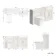 Monaco Cotton White Combination Vanity Basin with Marble Top and Tucson Toilet 1500mm - Brass Knurled Handles