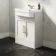 Monaco Cotton White Traditional Basin Vanity 600mm - Brass Knurled Handles